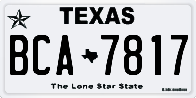 TX license plate BCA7817