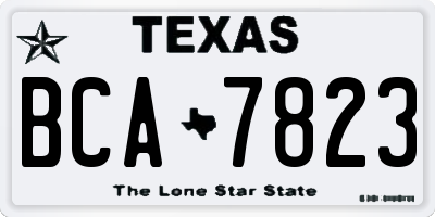TX license plate BCA7823