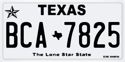 TX license plate BCA7825