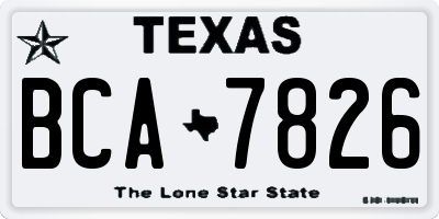 TX license plate BCA7826