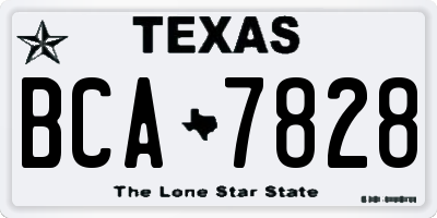 TX license plate BCA7828