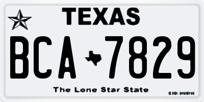 TX license plate BCA7829