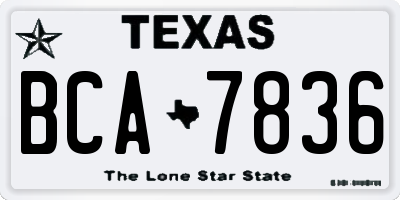 TX license plate BCA7836