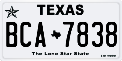 TX license plate BCA7838