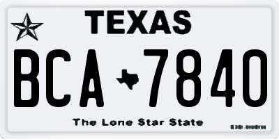 TX license plate BCA7840