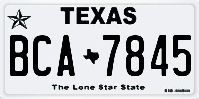 TX license plate BCA7845