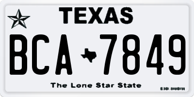 TX license plate BCA7849