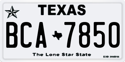 TX license plate BCA7850