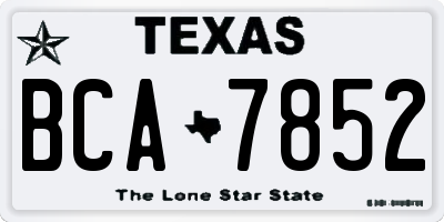 TX license plate BCA7852