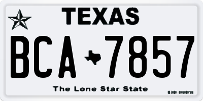 TX license plate BCA7857