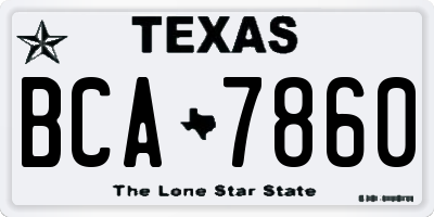 TX license plate BCA7860