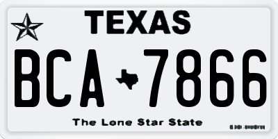 TX license plate BCA7866