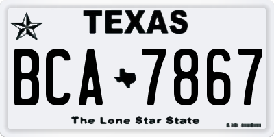 TX license plate BCA7867