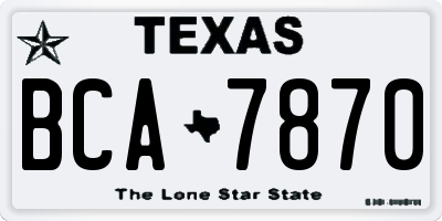 TX license plate BCA7870