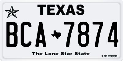 TX license plate BCA7874