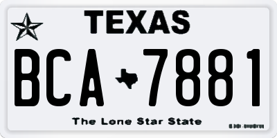 TX license plate BCA7881