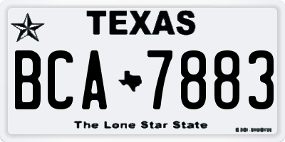 TX license plate BCA7883