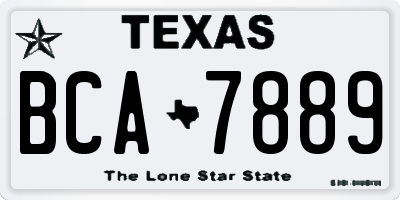 TX license plate BCA7889