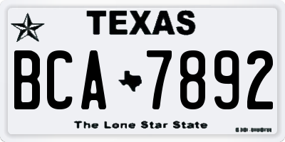 TX license plate BCA7892