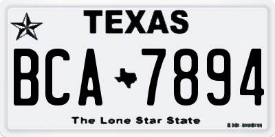TX license plate BCA7894