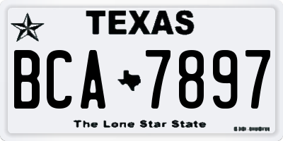 TX license plate BCA7897