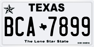 TX license plate BCA7899