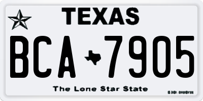 TX license plate BCA7905