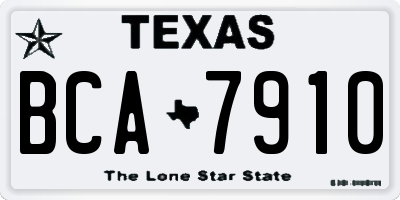 TX license plate BCA7910
