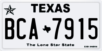 TX license plate BCA7915