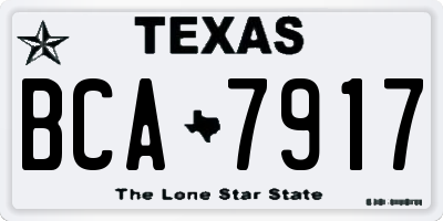 TX license plate BCA7917