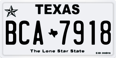 TX license plate BCA7918