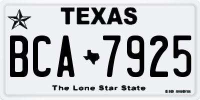 TX license plate BCA7925