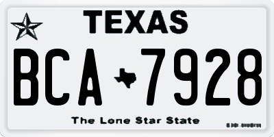 TX license plate BCA7928