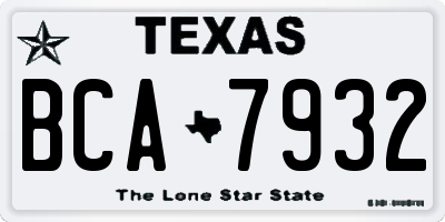 TX license plate BCA7932