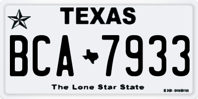 TX license plate BCA7933