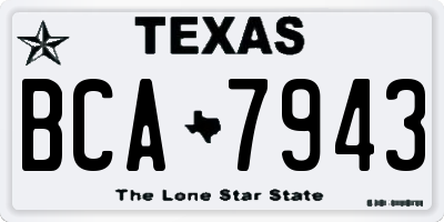 TX license plate BCA7943