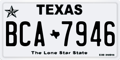 TX license plate BCA7946