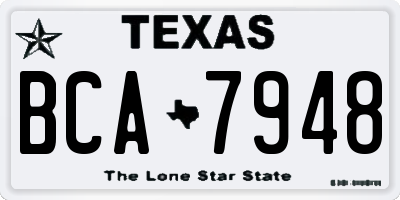 TX license plate BCA7948
