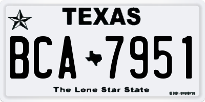TX license plate BCA7951