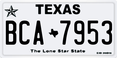 TX license plate BCA7953