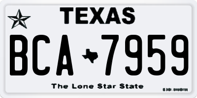 TX license plate BCA7959