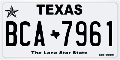 TX license plate BCA7961