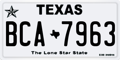 TX license plate BCA7963