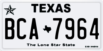 TX license plate BCA7964