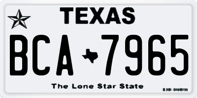 TX license plate BCA7965