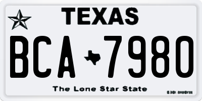TX license plate BCA7980