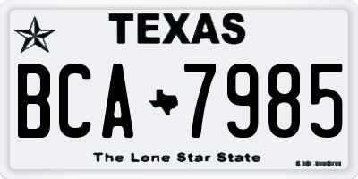 TX license plate BCA7985