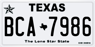 TX license plate BCA7986