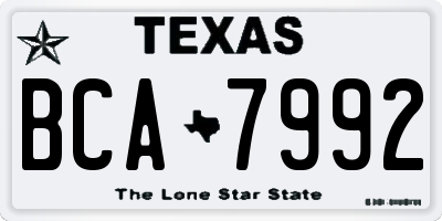 TX license plate BCA7992