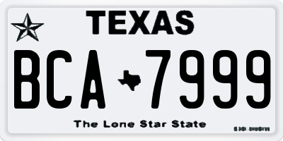 TX license plate BCA7999